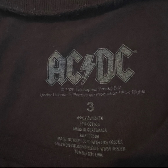 AC/DC Black Boxy Oversized Short Sleeve Tee size 3 - Picture 3 of 3